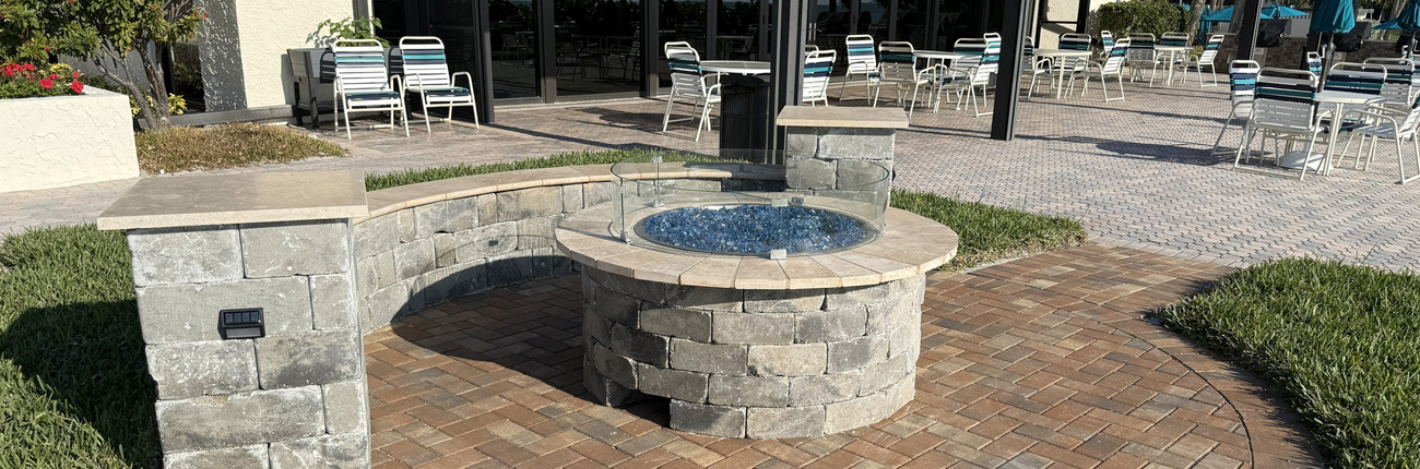 A Stunning New Fire Pit Installation at Sea Place in Long Boat Key