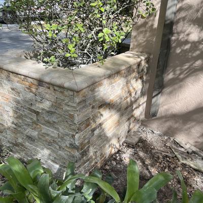 Splitface With Travertine Planter 1